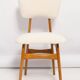 Chaise de salle à manger "Butterfly" style milieu du siècle, bouclé crème clair, Pologne, 1960s
