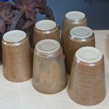 6 Cups cups in vintage Digoin sandstone