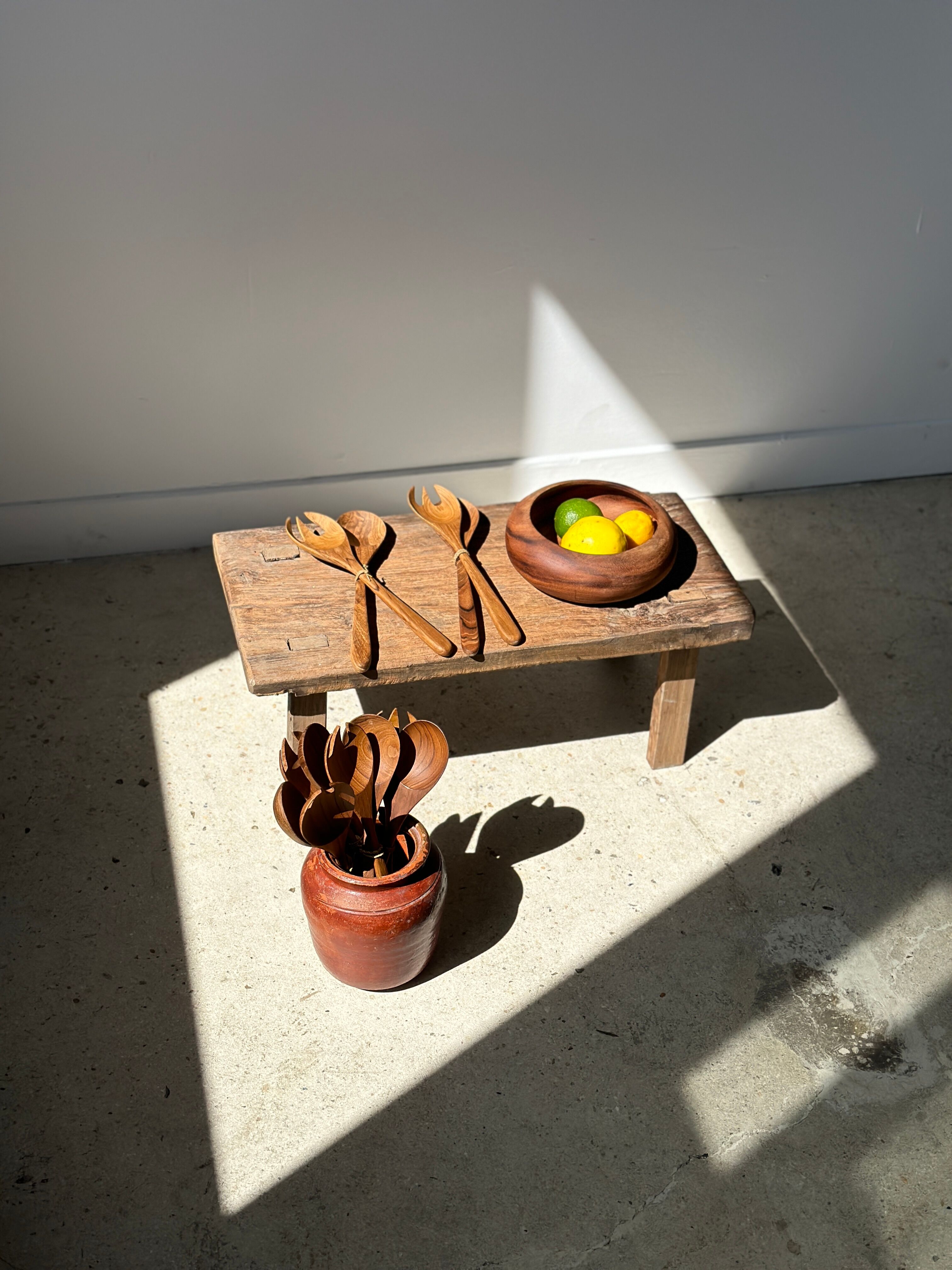 Bowl or monoxyl teak cut d:25.5