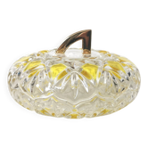 Candy dish, sugar bowl in transparent faceted glass
