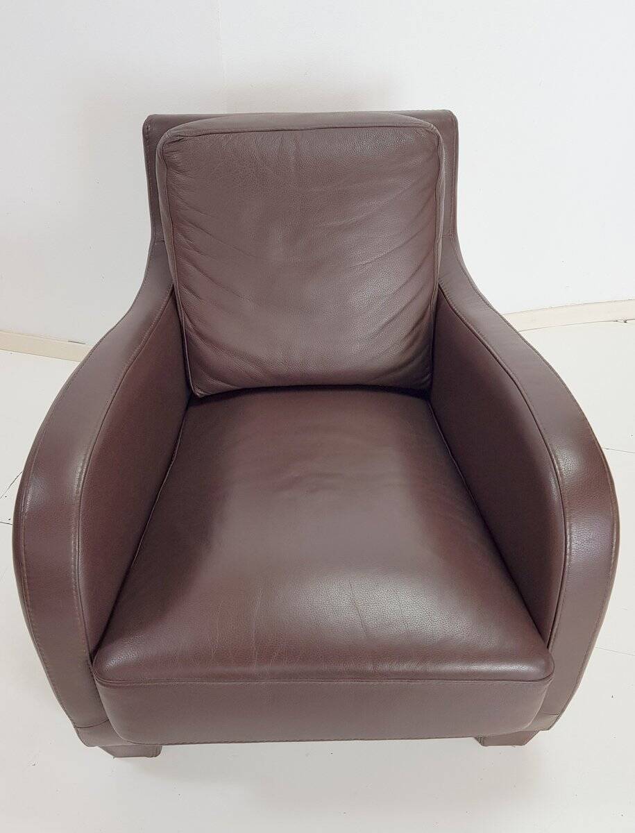 Modern Brown Leather Armchair from Musa Design, Italy, 1990s