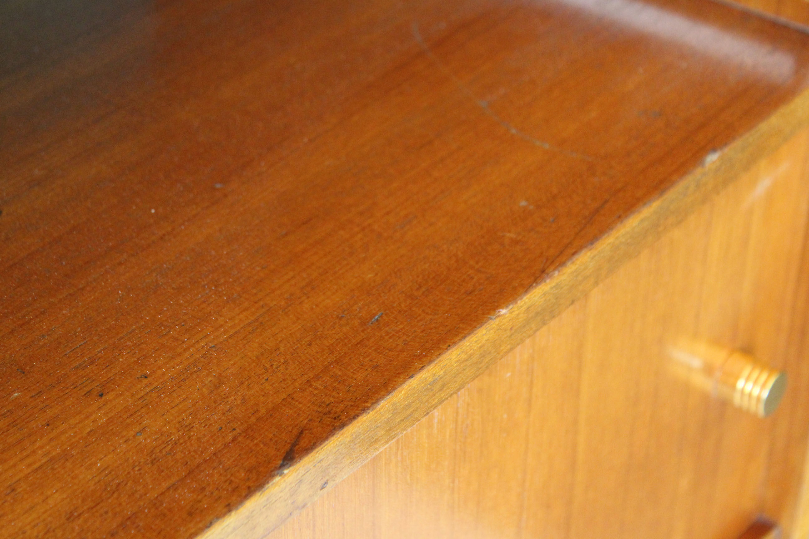 Scandinavian sideboard in solid teak wood and brass, 1950s Swedish vintage