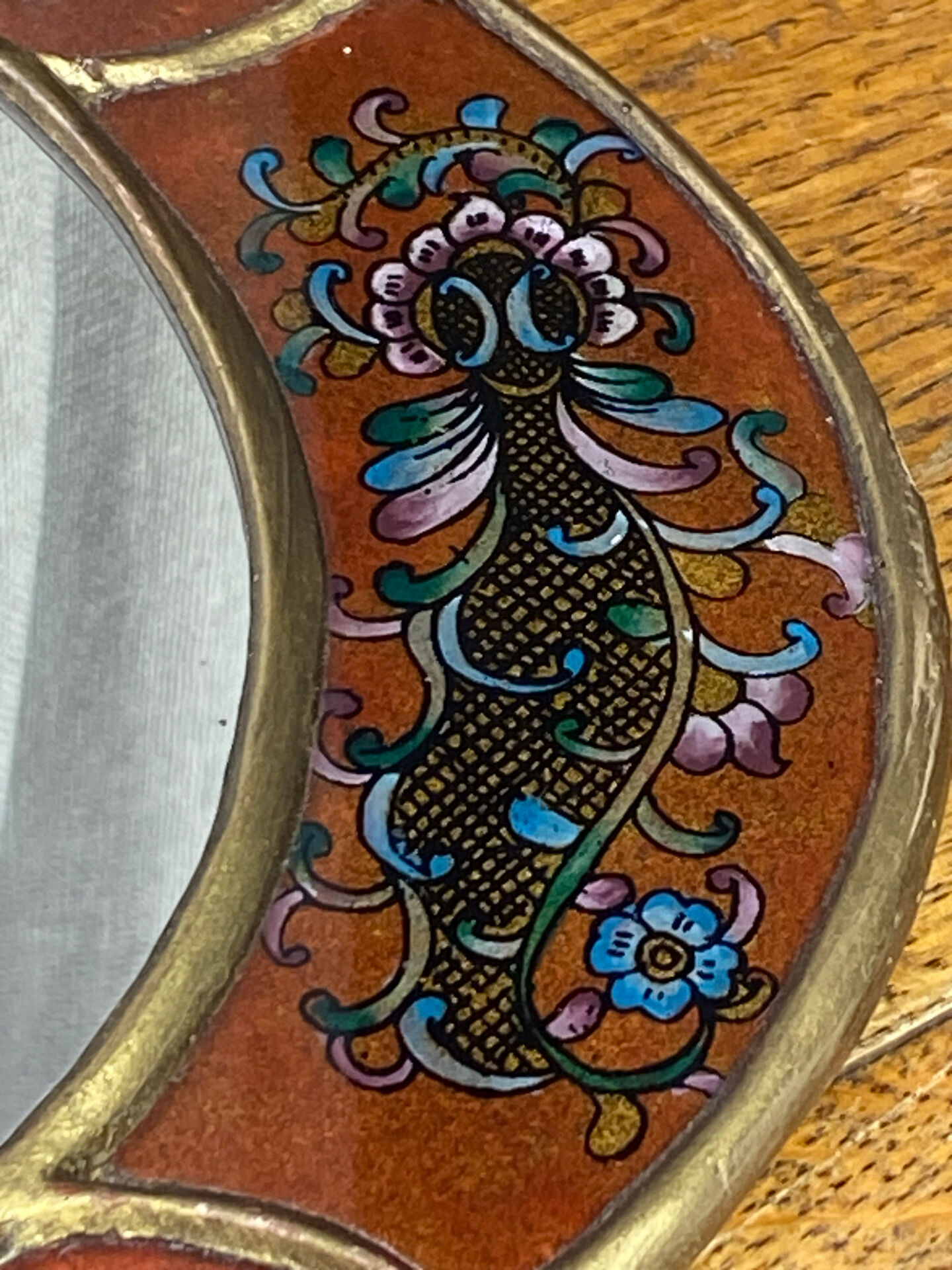 Miroir péruvien en bois et verre