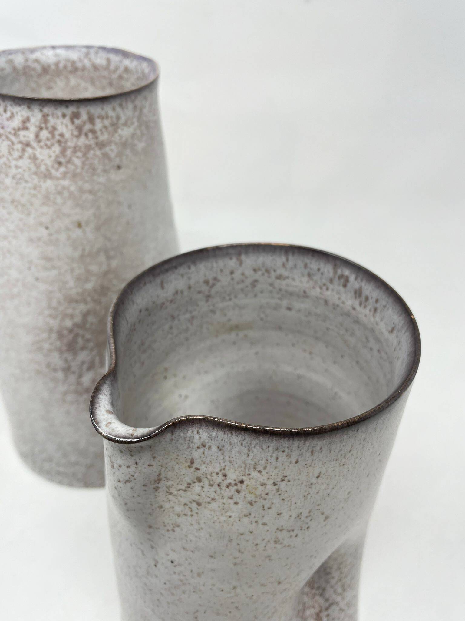 Mid-Century Modern Pair of Ceramic Pitchers by Alessio Tasca, 1970s, Italy