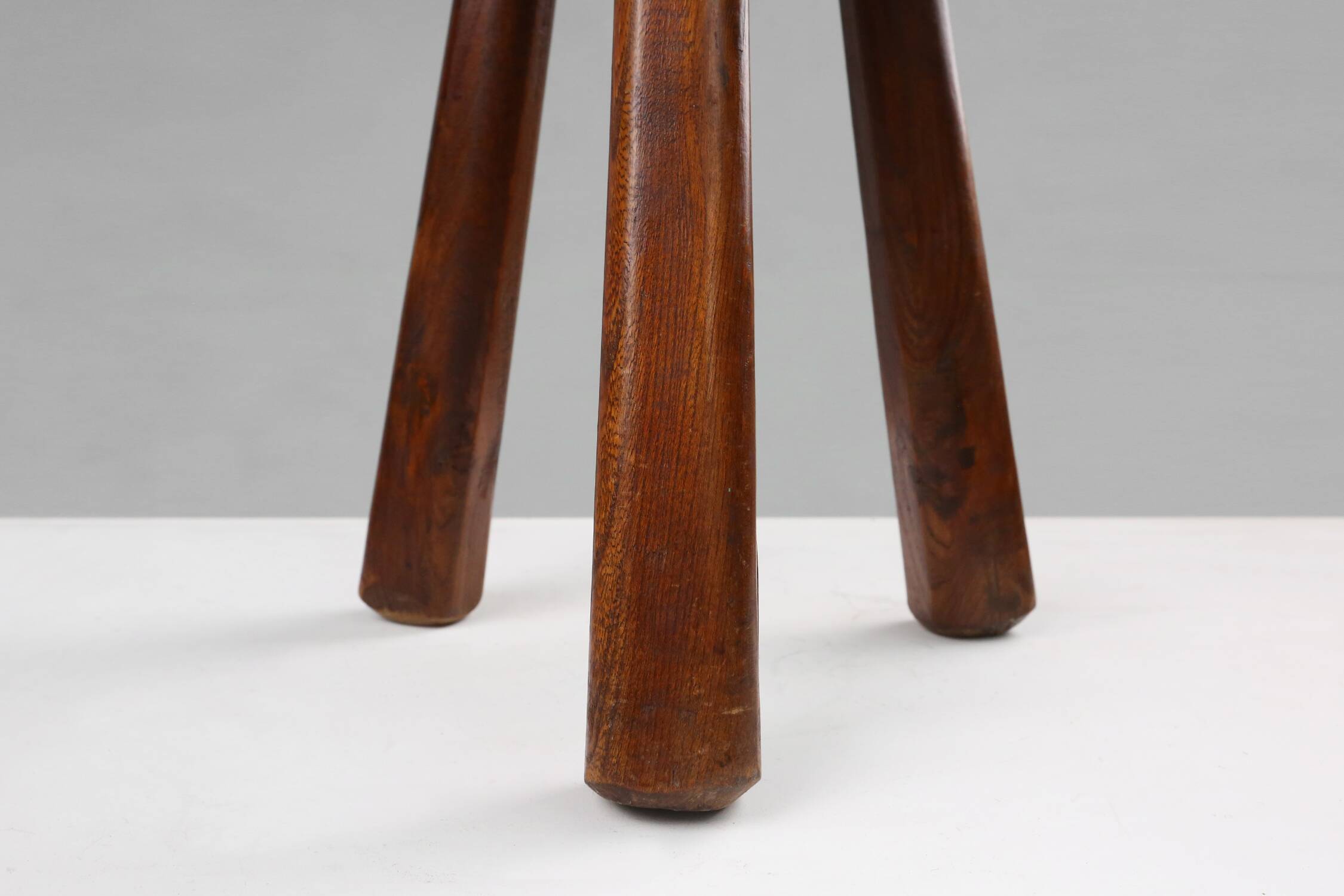 Rustic Wooden Stool with Handle, 1920s
