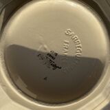 Antique Sarreguemines soup tureen with lid, rose pattern, D33 H28.