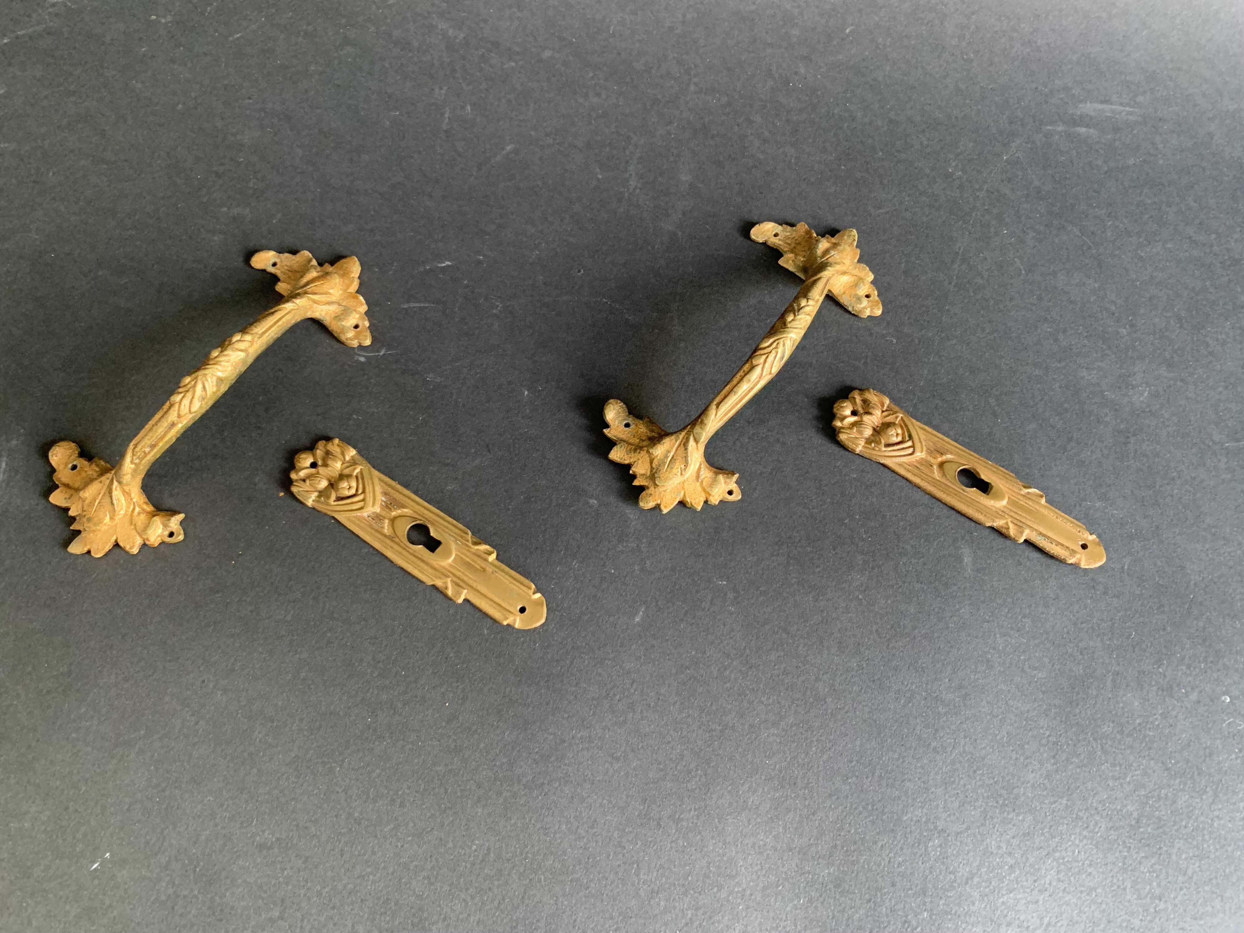 Antique Art Nouveau bronze furniture handle, 1900