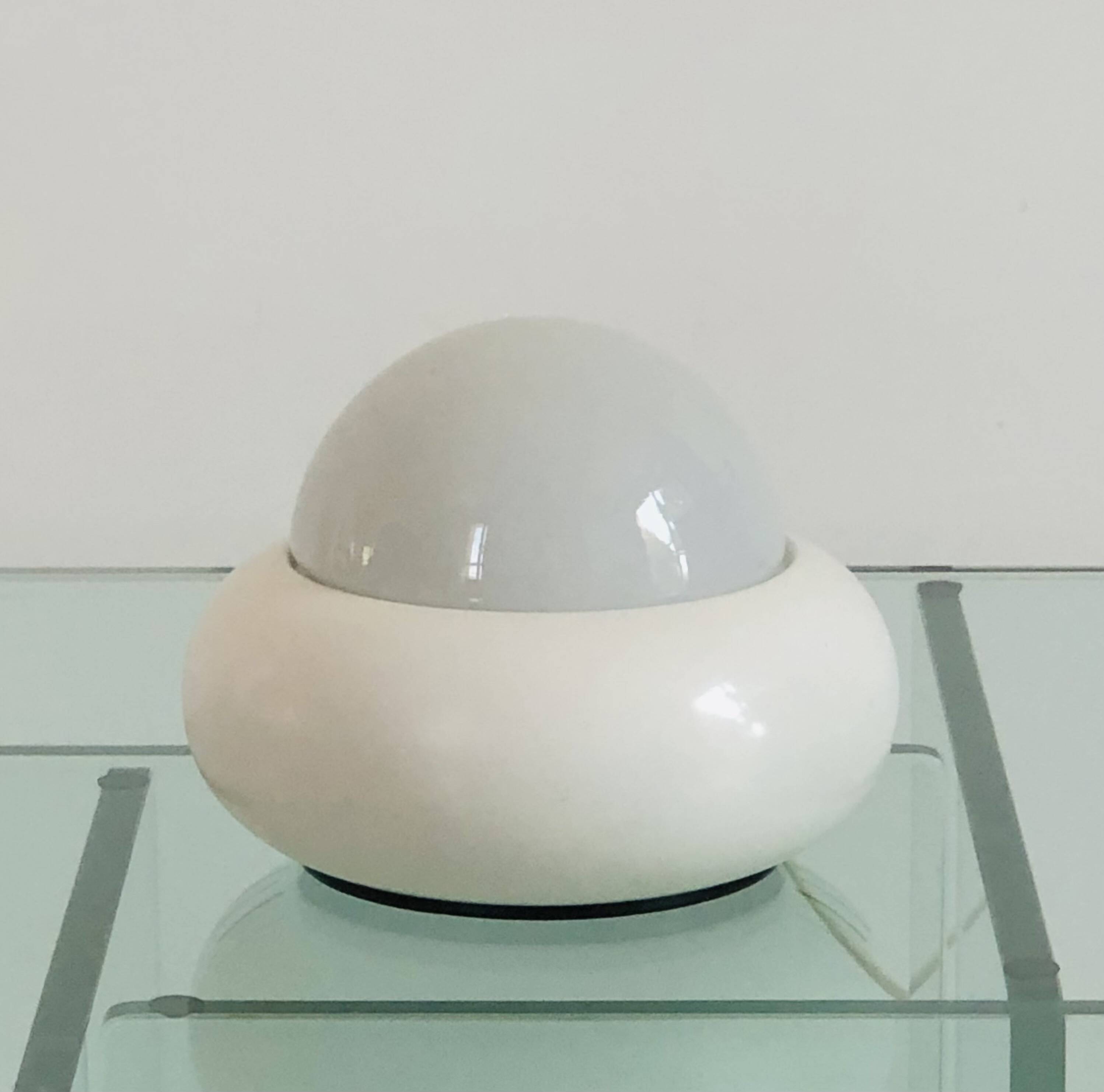 White UFO lamp model c359 by LUCI, Italy 70s
