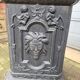 Large antique cast iron vases on pedestal