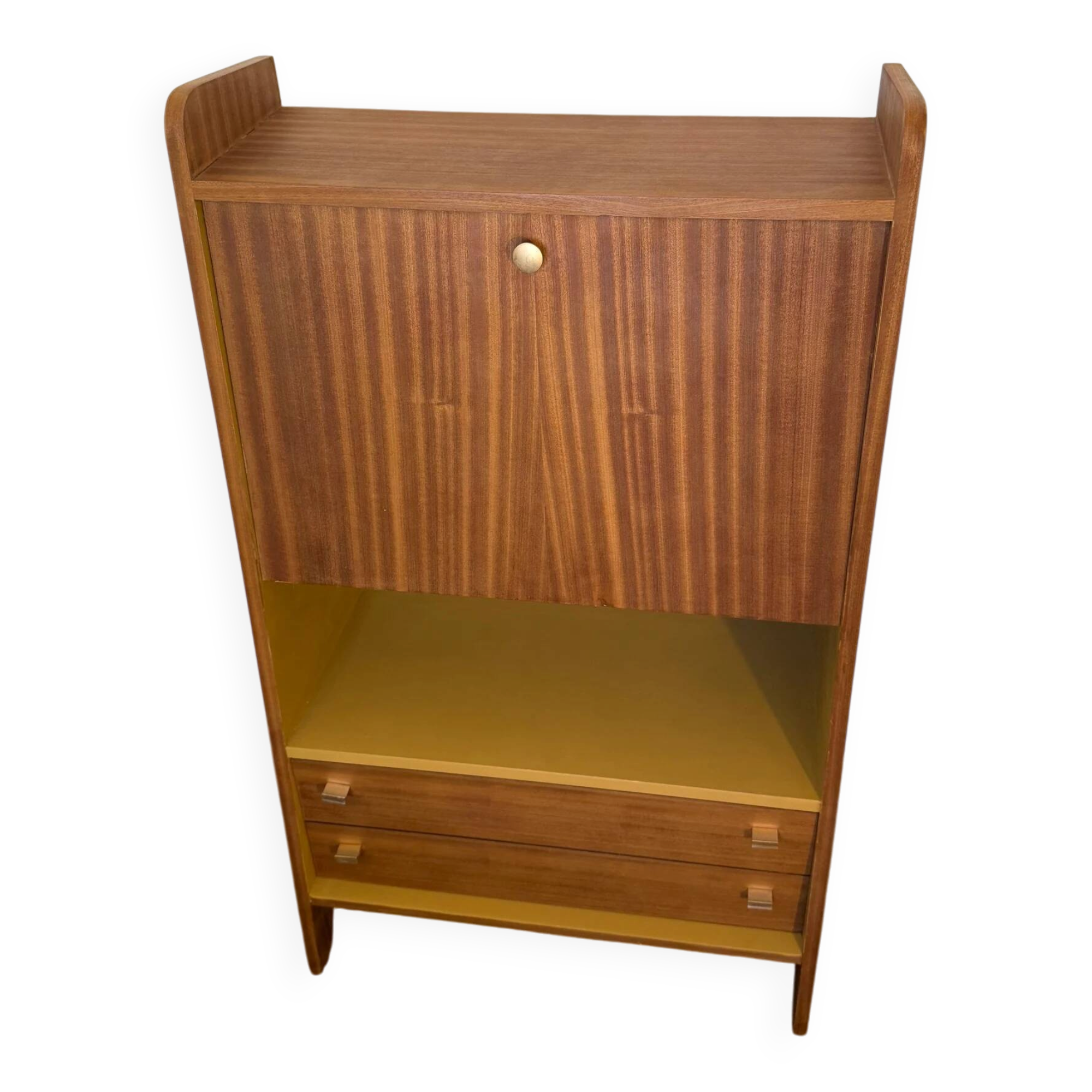 Secrétaire vintage compact placage acajou