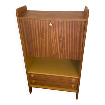 Vintage compact secretary mahogany veneer
