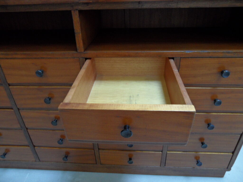 Vintage Dutch mahogany shop display cabinet