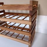 Set of 4 wooden wine bottle holders