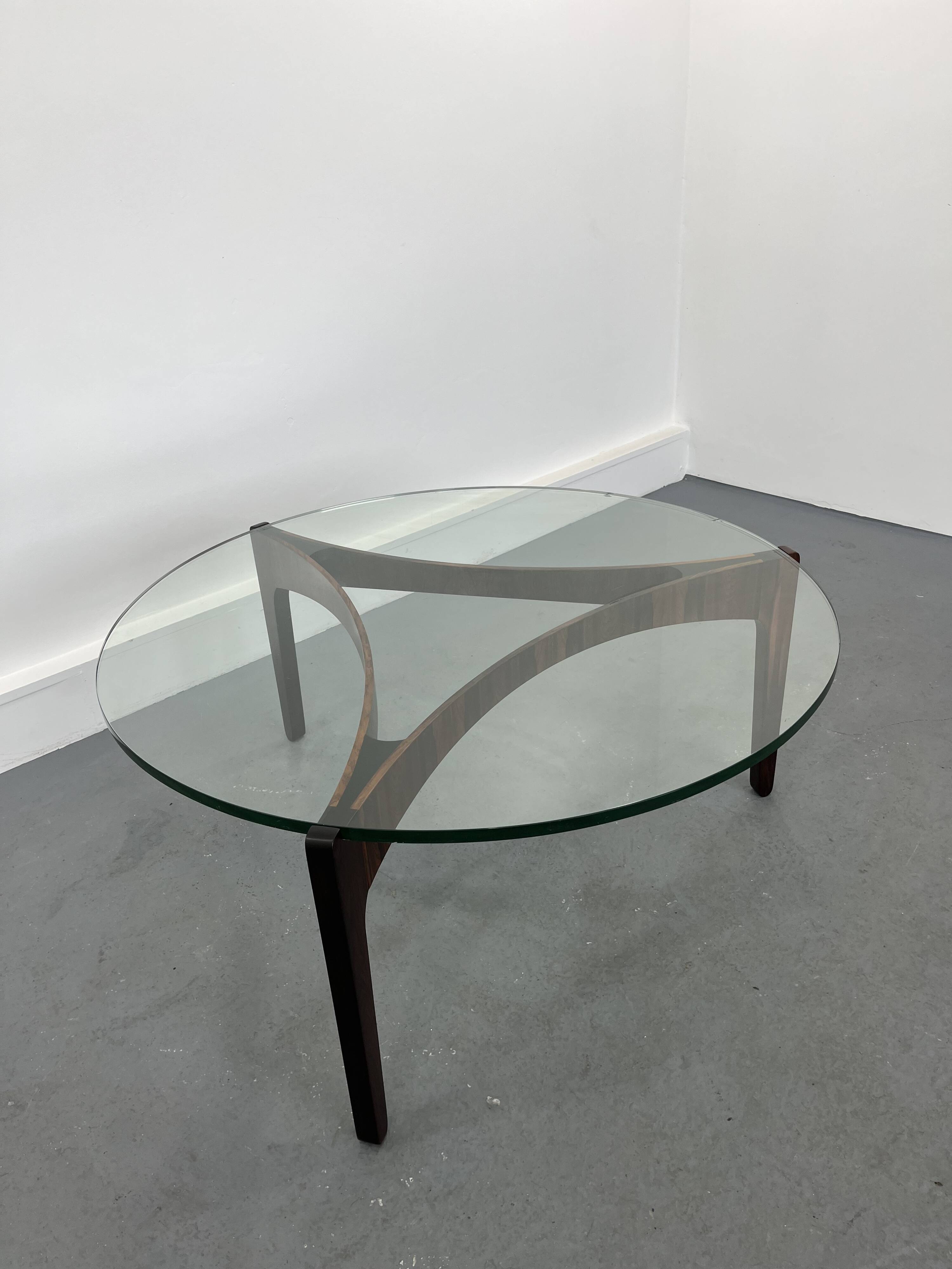 Rosewood coffee table by Sven Ellekaer for Christian Linneberg Mobelfabrik, 1960s