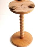 Beaded wood pedestal table