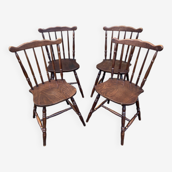 4 cafe chairs Restaurant Type Windsor Penny Tacoma Wooden chairs Western bistro style Hutten vintage