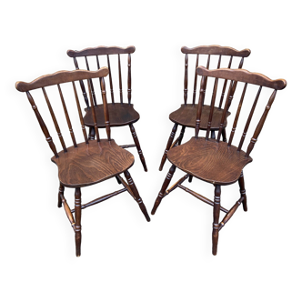 4 chaises café Restaurant Type Windsor Penny Tacoma Chaises bois Western bistrot style Hutten vintag