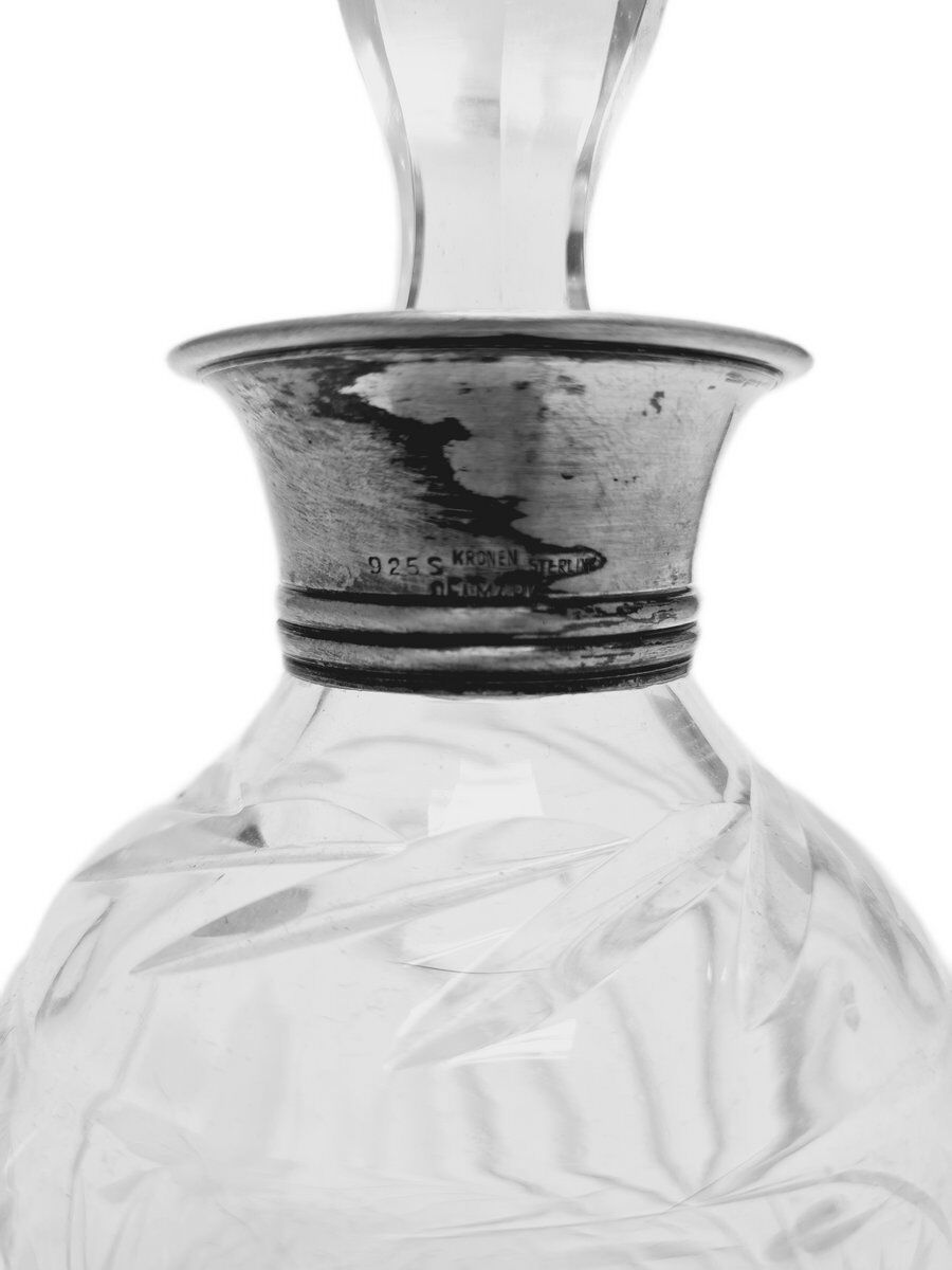 Art Deco crystal silver carafe, Denmark, 1930s