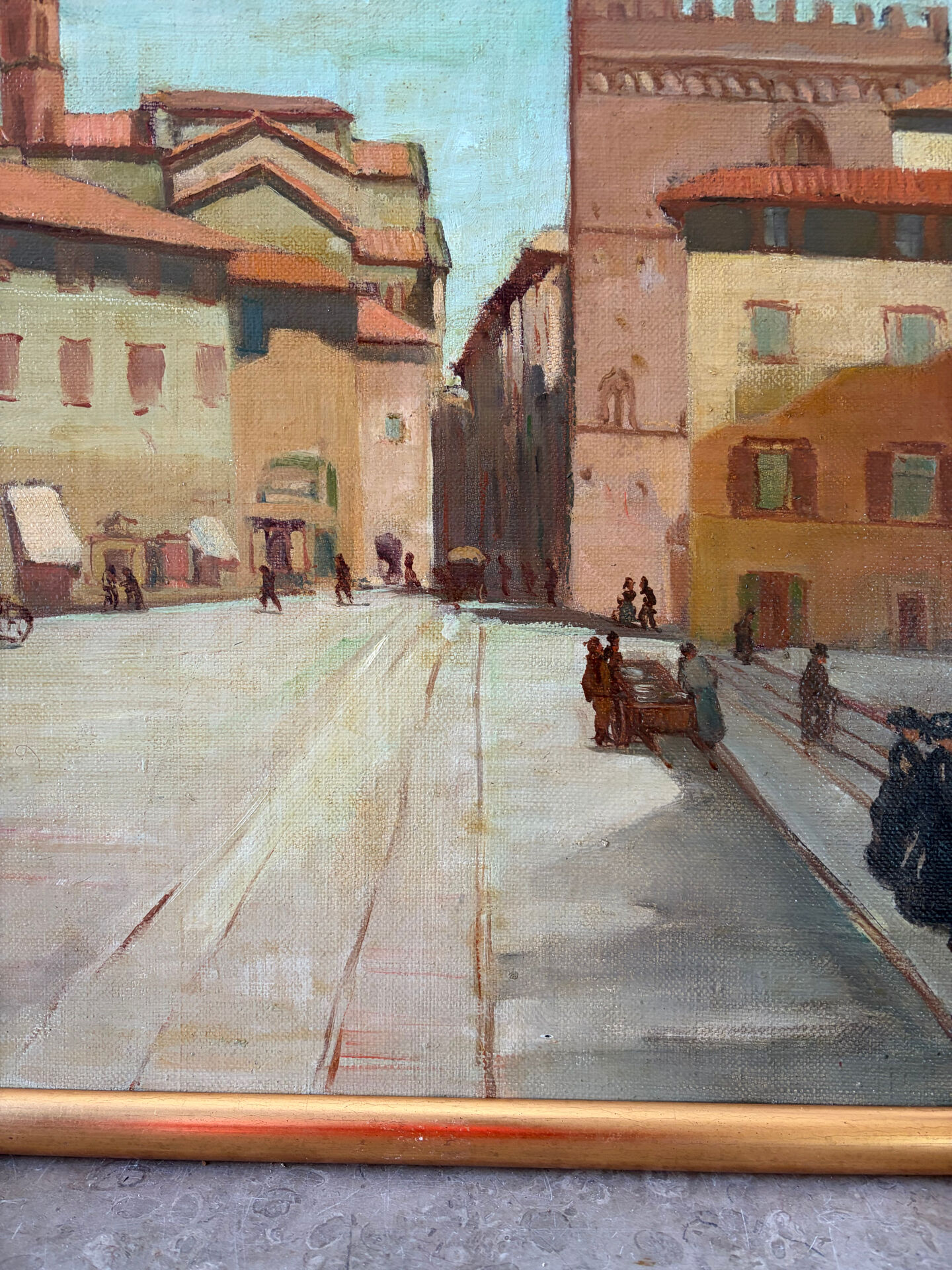View of Florence, oil on canvas signed Desmet