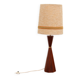 Lampadaire danois vintage en teck avec abat-jour original - 1960