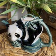 Théière panda et anse bambou en céramique