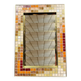 Beautiful vintage mirror in colored ceramic tiles