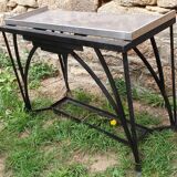 Art Deco console in wrought iron and steel (Art deco, wrought iron and steel console)