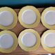 6 flat plates Lunéville Daffodil yellow and golden vintage