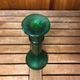 Series of 6 old vintage green bubble molded glass candlesticks #a529