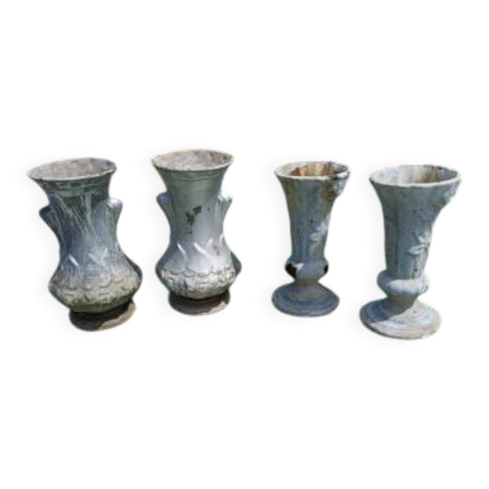2 pairs of cast iron vases 1900 Charleville-Mézières