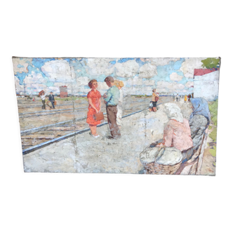 Old painting 120 x 205 cm