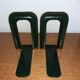 Pair of Ravel Clamart book clamp backs industrial sheet metal