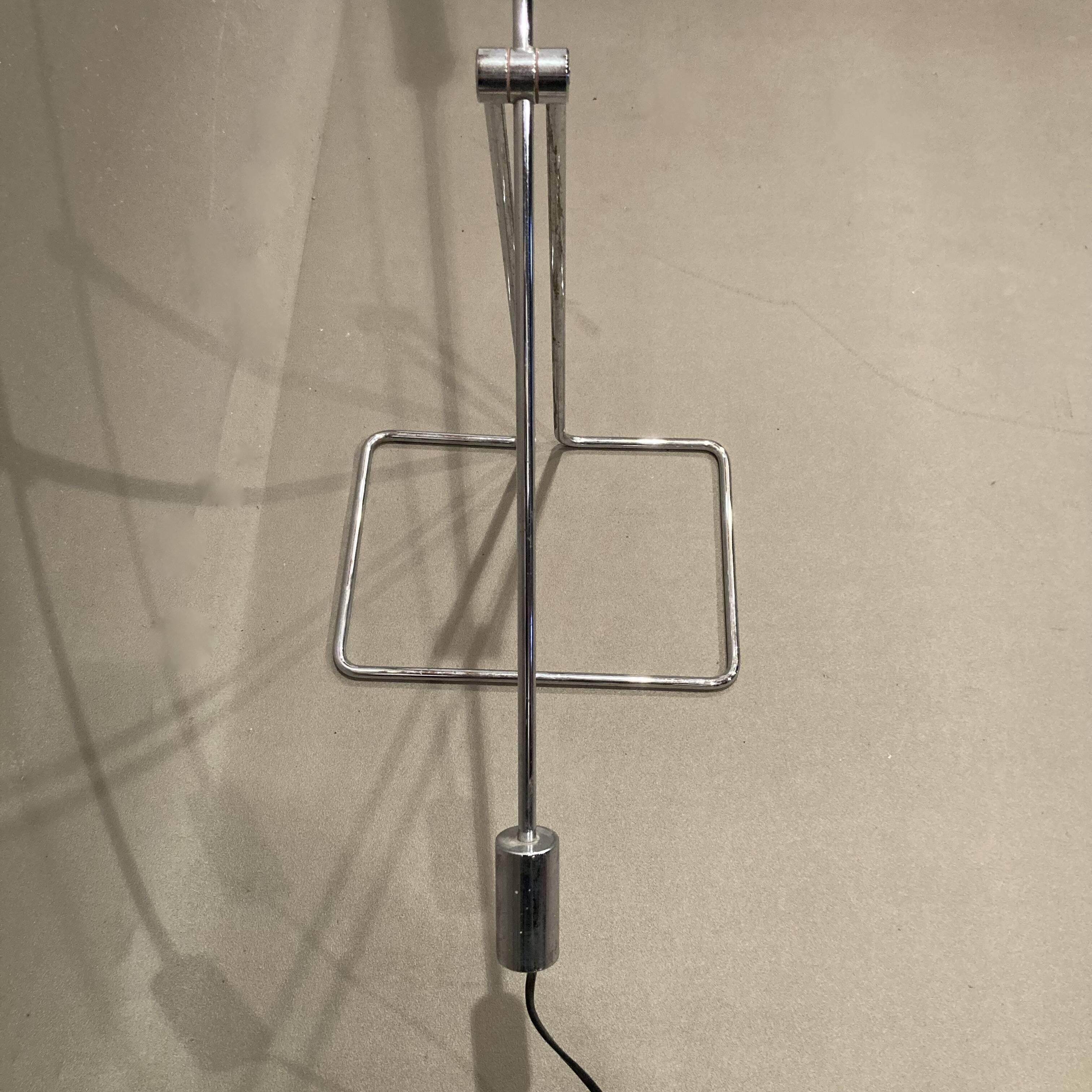Large modular chrome lamp.