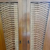 Wood and rattan cabinet 60s