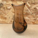 Antique Vintage Transparent Brown Blown Glass Vase