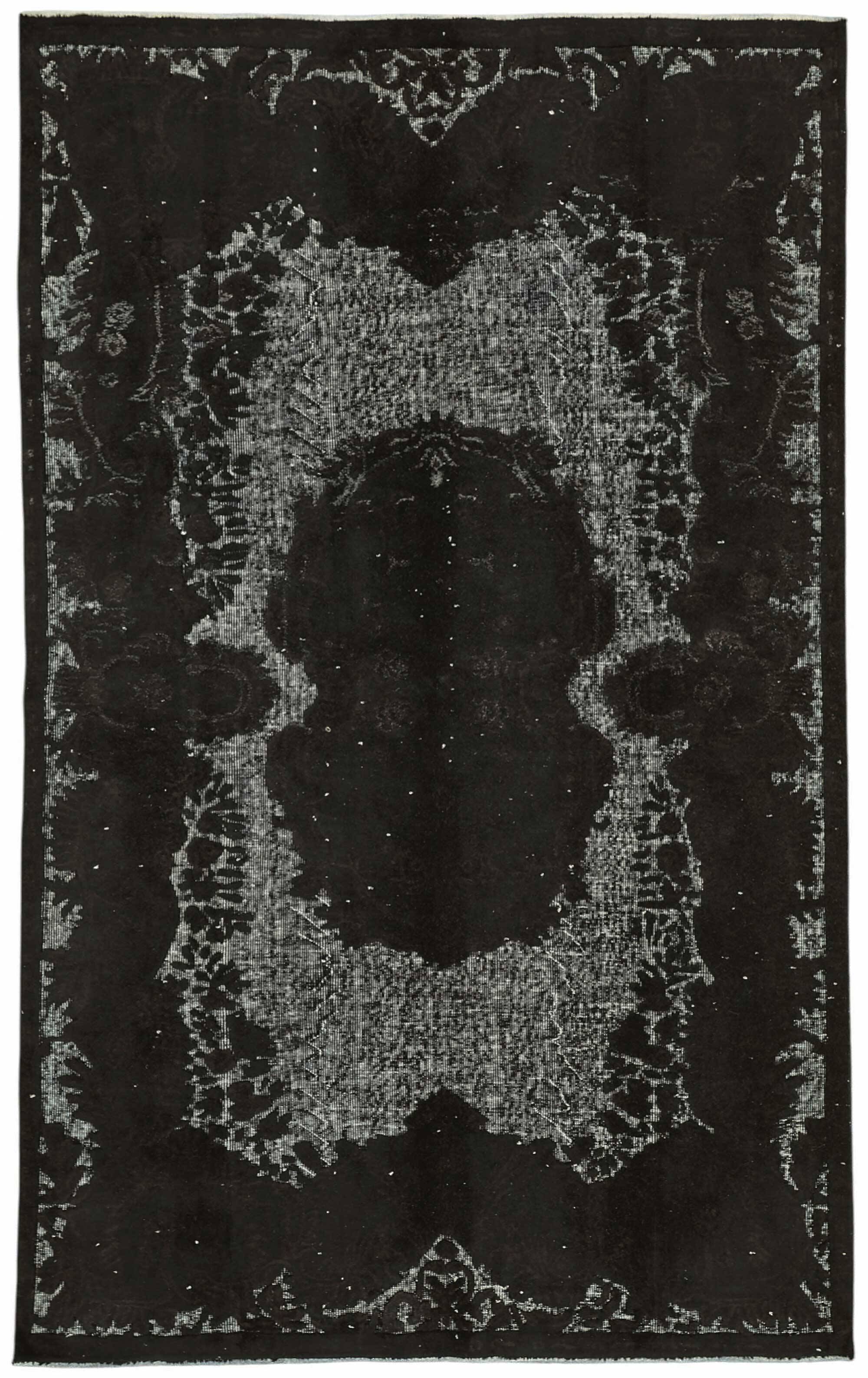 Overdyed Wool Vintage Handmade Carved Rug 169 cm x 288 cm