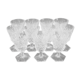11 wine glasses in Crystal cut with diamond tip CRISTALLERIE DE LORRAINE