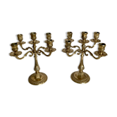 Paire de chandeliers en laiton