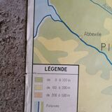 Vintage school map of France, Northern and Eastern Regions