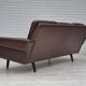 1970s, Danish 3-seater sofa, original brown leather.
