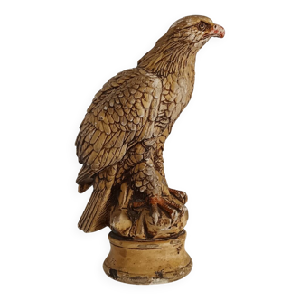 Statue d'aigle en plâtre vintage
