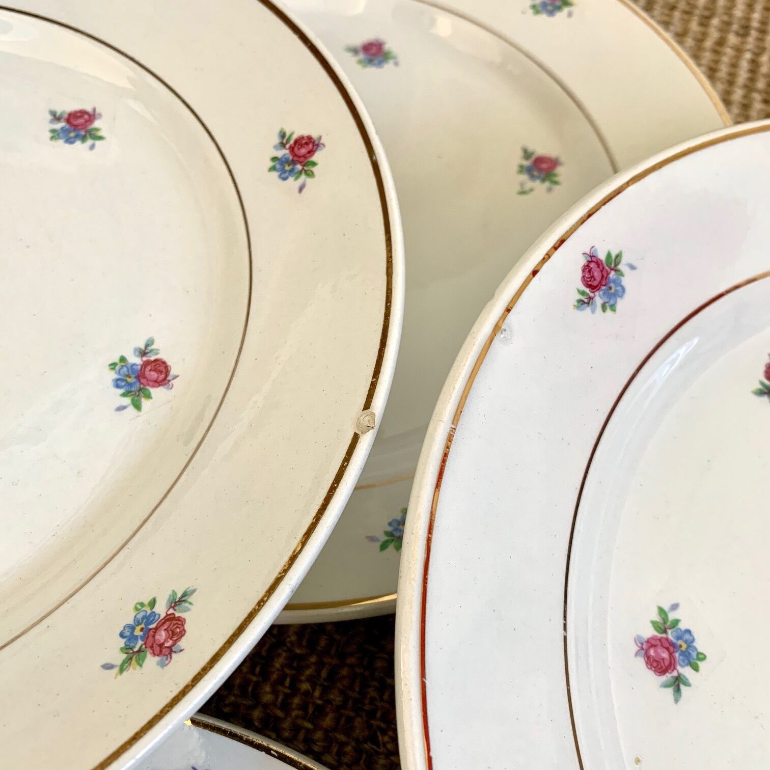 Service of 11 vintage plates Lunéville model Floréal