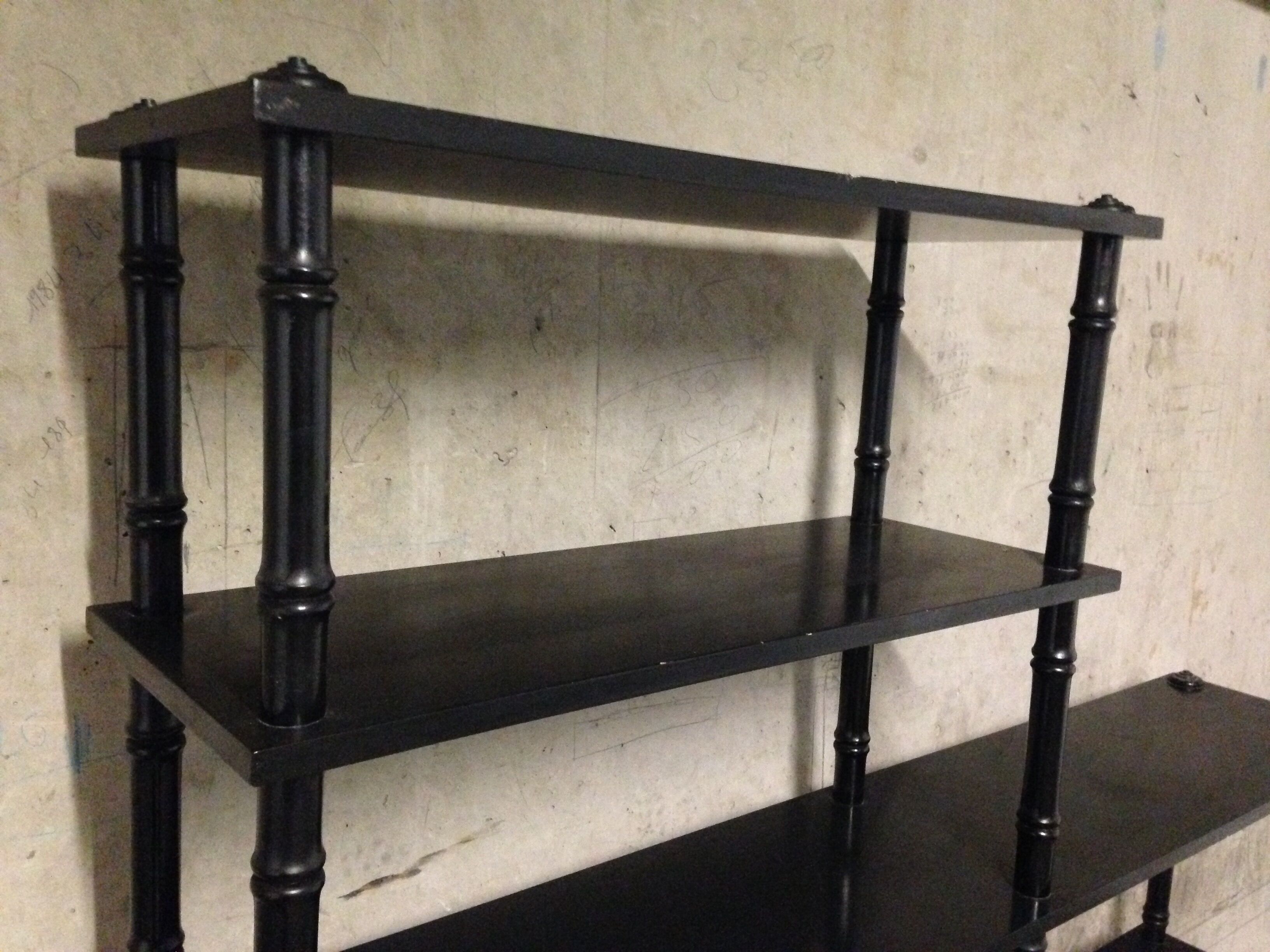 Napoleon III style blackened wooden shelf