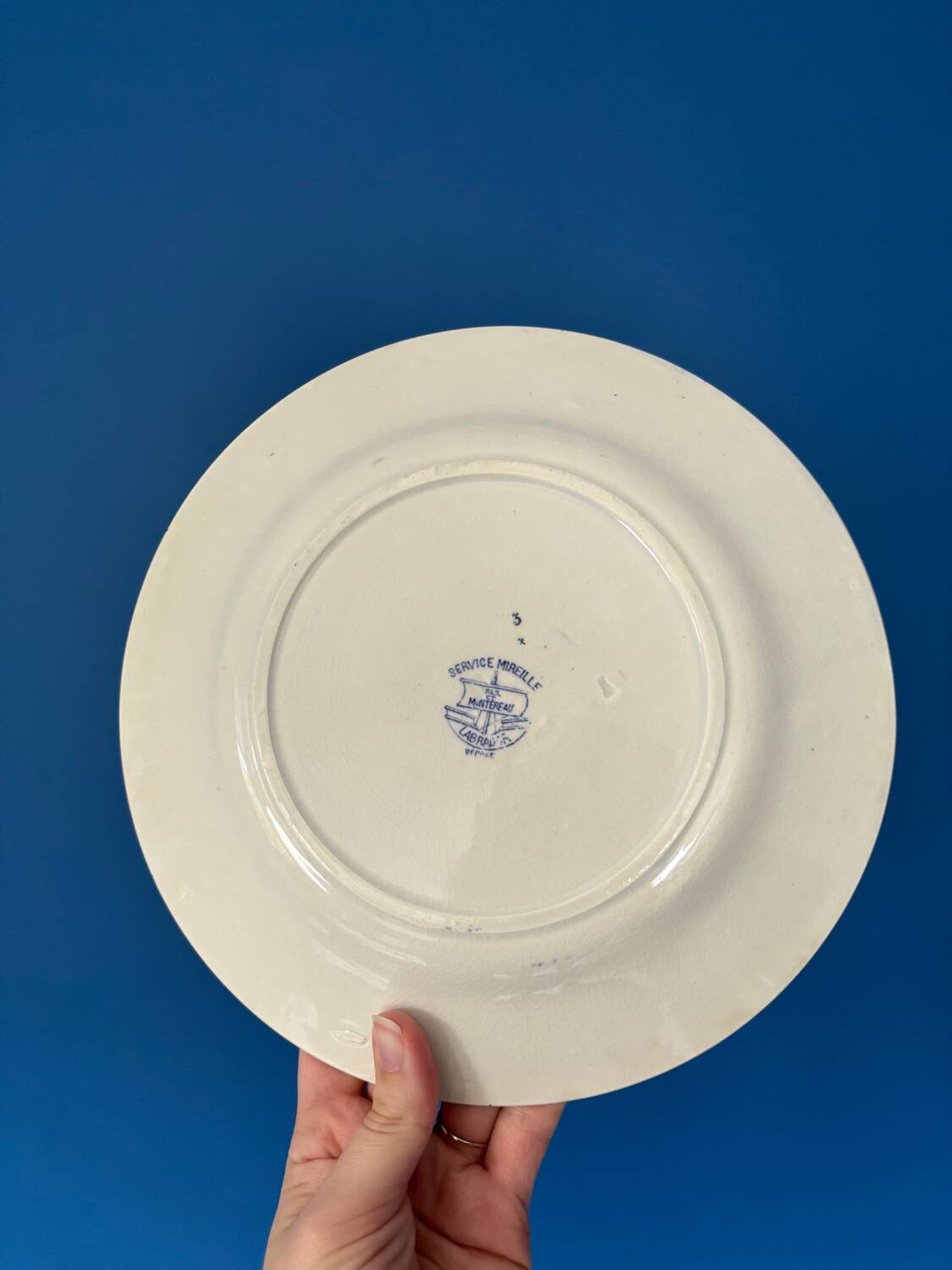 Set of 6 Creil and Montereau Labrador dinner plates – Mir model