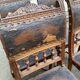 4 Henri II chairs in solid wood and leather from the 19th century.