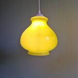 Vintage green opaline pendant light (4 available), 1960-70