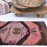 1x2 Vintage pink door mat, 1x2 door mat, 2.6x1.8 Ft