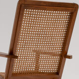 pair of french mahogany and cane armchairs, 1950s