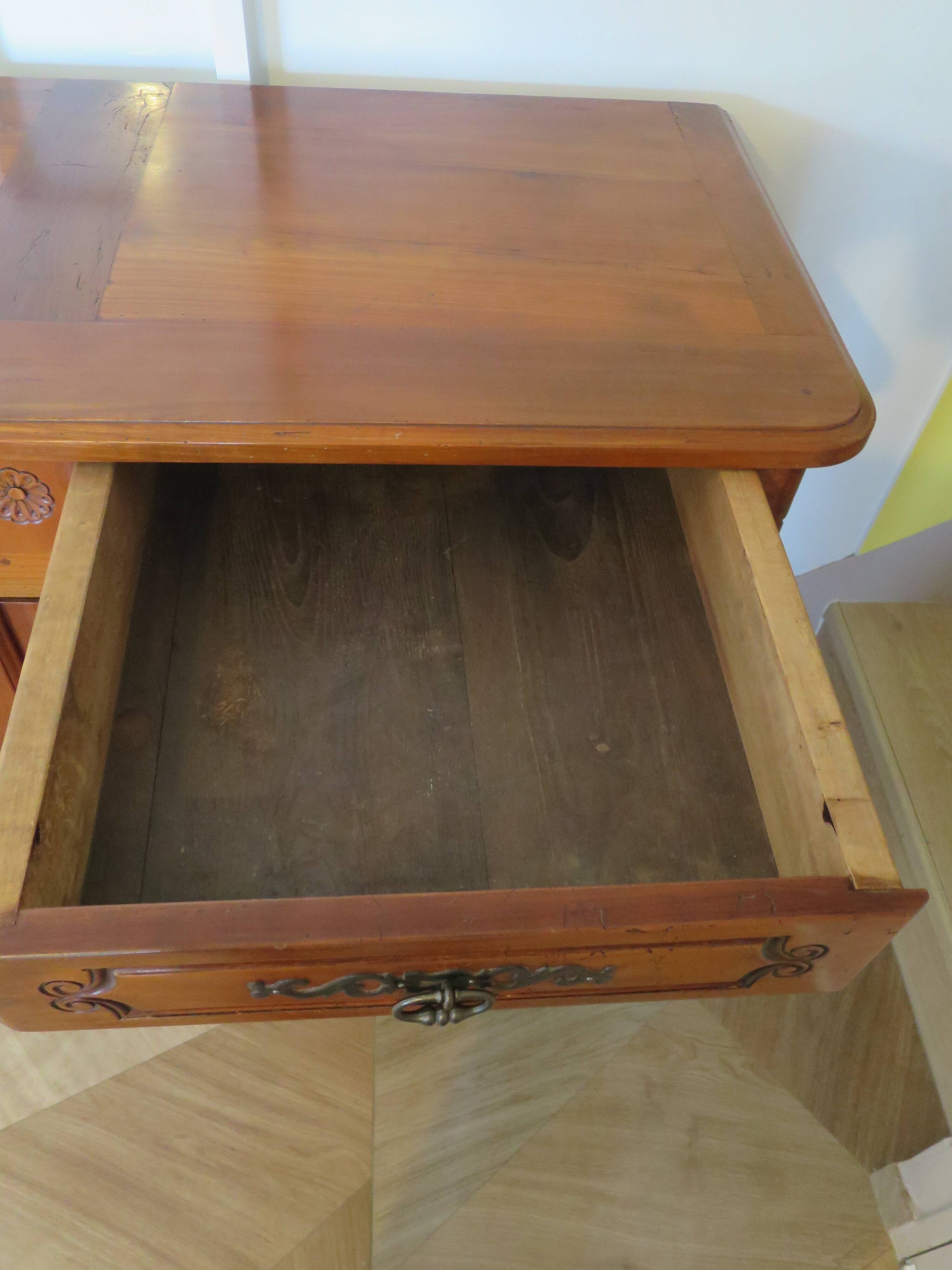 Rustic buffet Louis XV-Regency-jointed-massive wood-snail feet