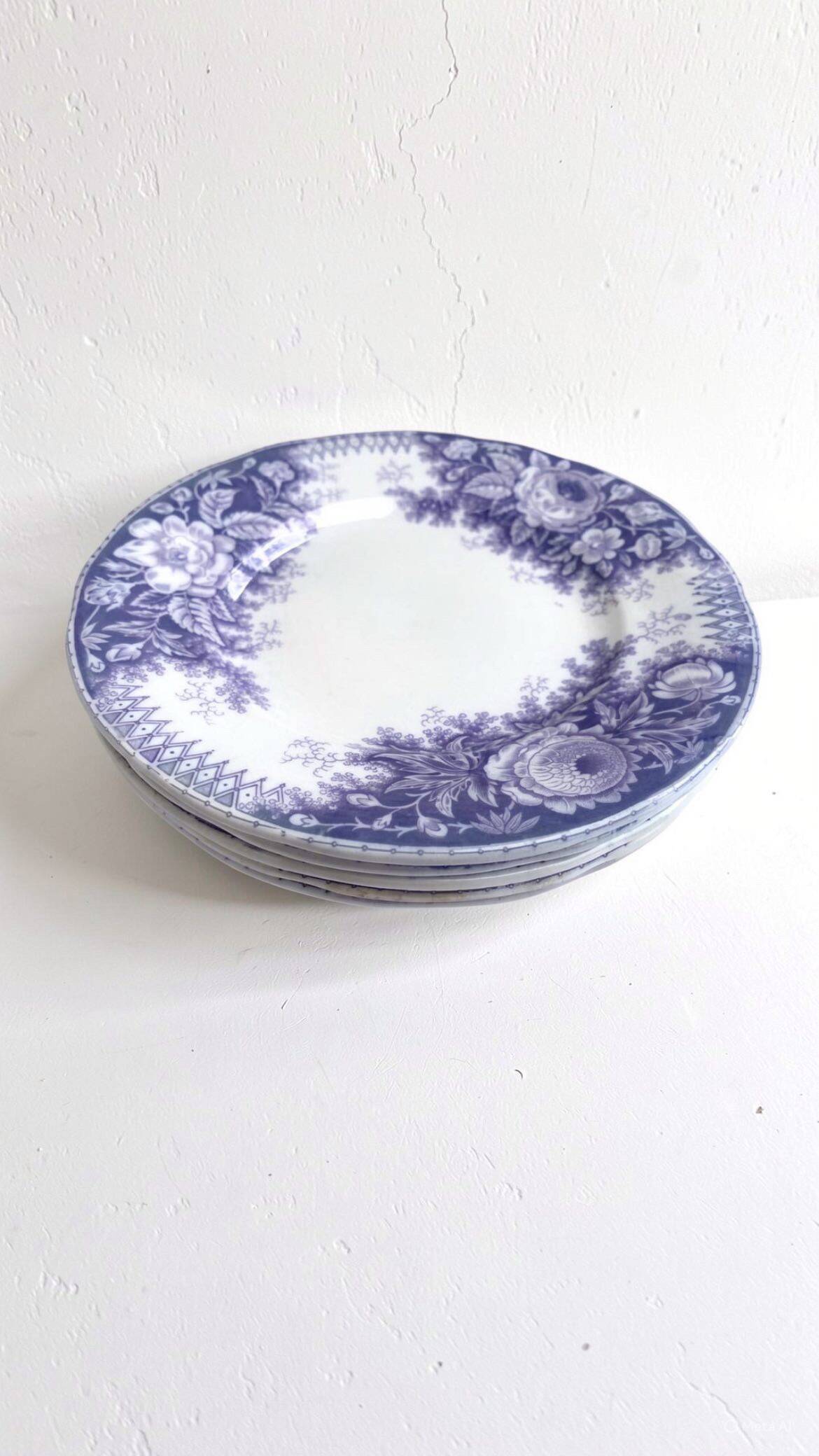 Dessert plates Sarreguemines model Jardinière 19th century